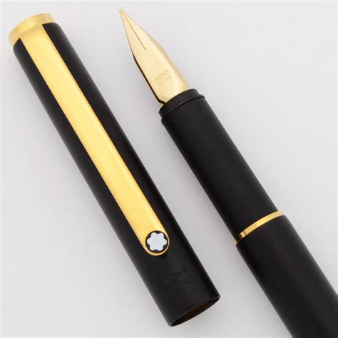 Montblanc Noblesse Slimline Fountain Pen 1970s Matte Black W Gold