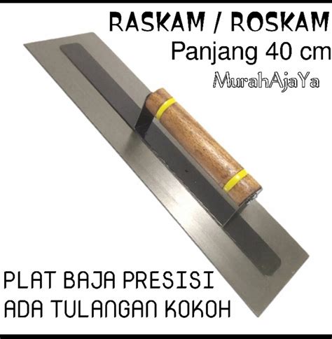 RASKAM ROSKAM LEPAN BESI BAJA PUTIH PERATA ACIAN TEMBOK PANJANG 40 CM