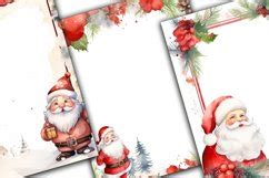 Santa Claus Stationery - Christmas Digital Paper