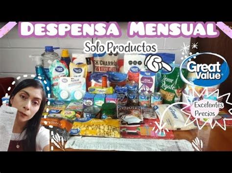 Despensa Mensual SOLO PRODUCTOS GREAT VALUE Despensa Con Precios