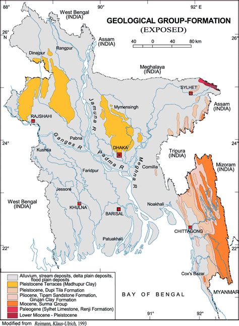 Geological Map Of Bangladesh