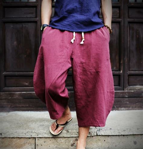 Men S Harem Summer Hakama Linen Japanese Samurai Boho Cotton Pants Casual 2024 Ebay