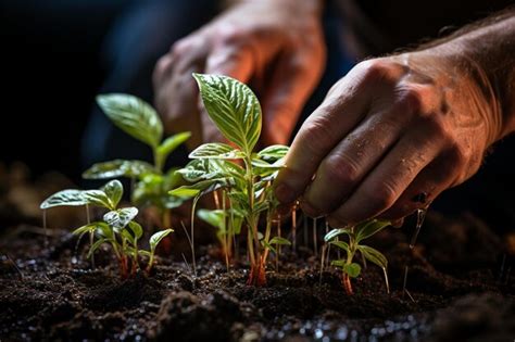 Premium AI Image Male Hand Seeding For Planting