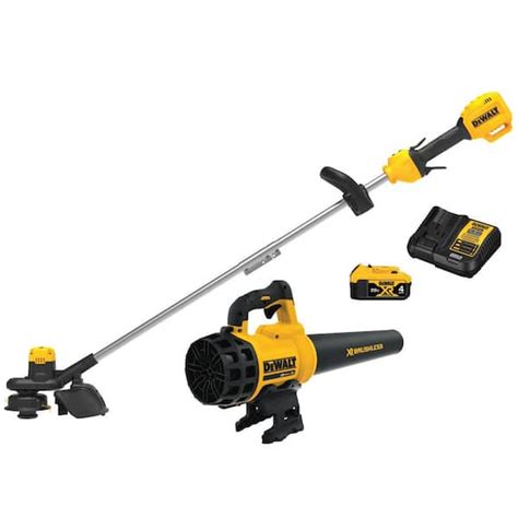 Dewalt 20v Max Cordless Battery Powered String Trimmer And Blower Combo Kit With 1 4 Ah Battery