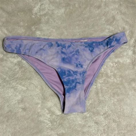 Purple Tie Dye Bikini Bottoms High Waist Depop