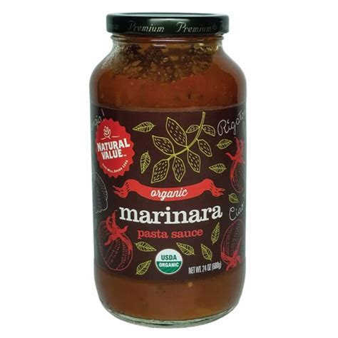 Natural Value 24 Oz Organic Marinara Pasta Sauce 12 Ct Case 12 Ct