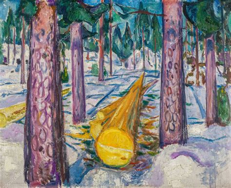 The Yellow Log Is An Oil Painting On Canvas Between By Norwegian