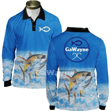 Custom Design Long Sleeve Sublimation Printing Tuna Fishing Jersey