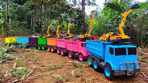 Mobil Truk Tronton Panjang Penuh Mobil Mobilan Bus Tayo Excavator