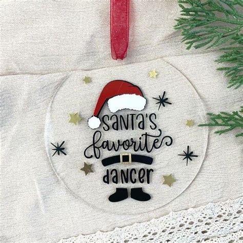 Santa's Favorite Dancer Clear Acrylic Ornament, Dance Ornament, Dance Gifts, Dance Char… | Dance ...