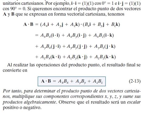 Producto punto Formulación vectorial cartesiana Ingenieria Mecanica