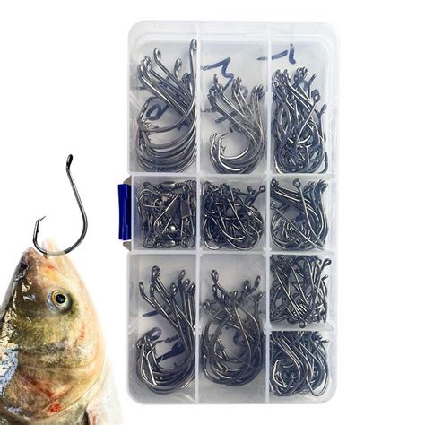 Circle Fishing Hooks High Carbon Steel Fish Hooks 170Pcs High Carbon