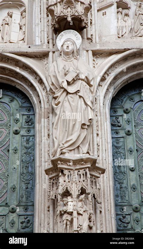 TOLEDO MARCH 8 Virgin Mary Statue From South Gothic Portal Of