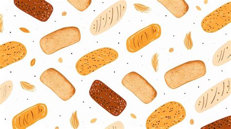 Premium Ai Image Seamless Pattern Of Bread In Watercolor Illustration