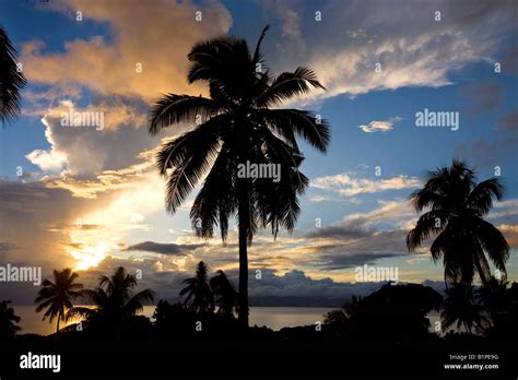 Sunset Taveuni Fiji Stock Photo Alamy