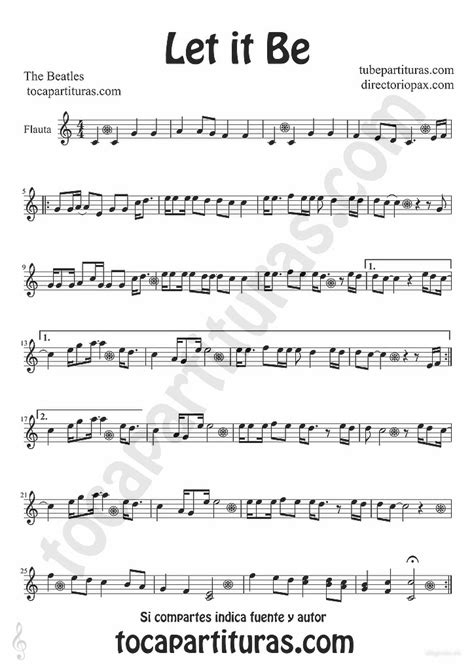 Tubescore Let It Be By The Beatles Sheet Music For Flute And Recorder