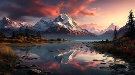 Premium AI Image | Mountain Peak at Sunrise