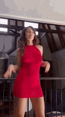 Brunette Red Dress Brunette Red Dress Dance Discover Share GIFs