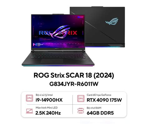 New 100 Laptop Asus ROG Strix SCAR 18 G834JYR R6011W Intel Core I9