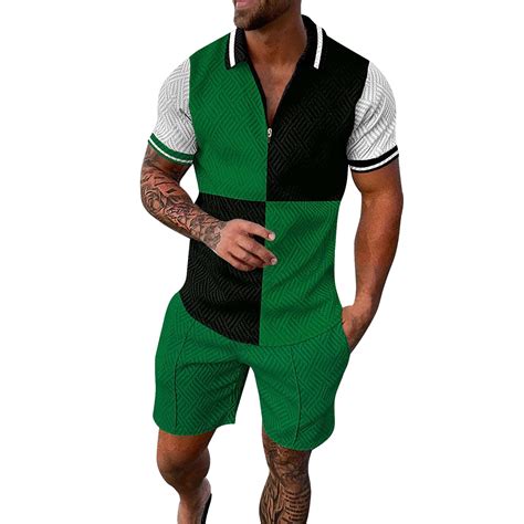 Vedolay Mens Bathing Suitmens Polo Shirt And Shorts Set Summer