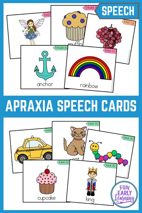 Apraxia Speech Cards Set Level 2 Advanced Sounds Fun Early Learning