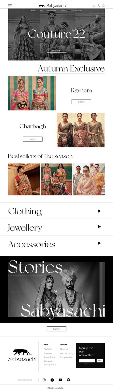 Sabyasachi Website ReDesign on Behance