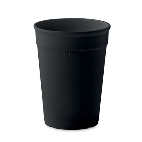 Vaso De PP Reciclado 250 Ml Color Black