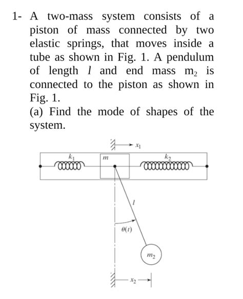 Solved 1 A Two Mass System Consists Of A Piston Of Mass Chegg