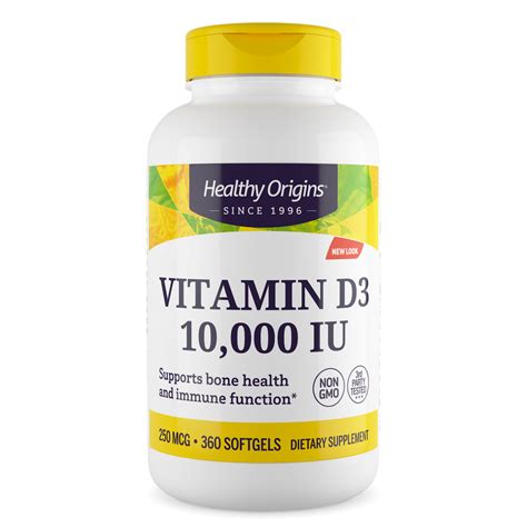 Healthy Origins® Vitamin D3 Gels 10 000 Iu Lanolin Healthy Origins Usa