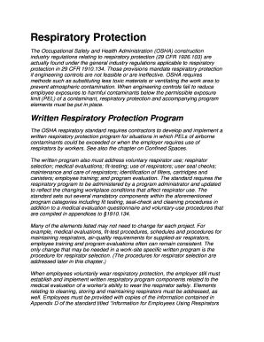 Osha Written Respiratory Protection Program Template AirSlate SignNow