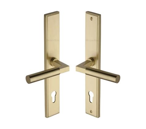 Heritage Brass Bauhaus Multipoint Lock Handles Satin Brass