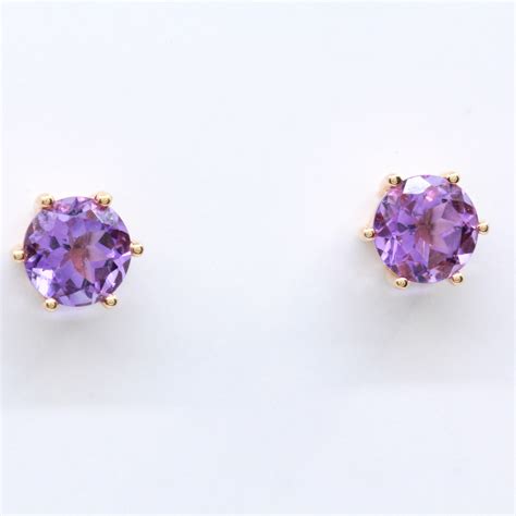 18ct Rose Gold Amethyst Earrings | Allgem Jewellers