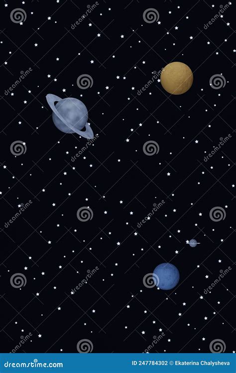 Starry Night Sky, 3d Render Stock Illustration - Illustration of idea ... 