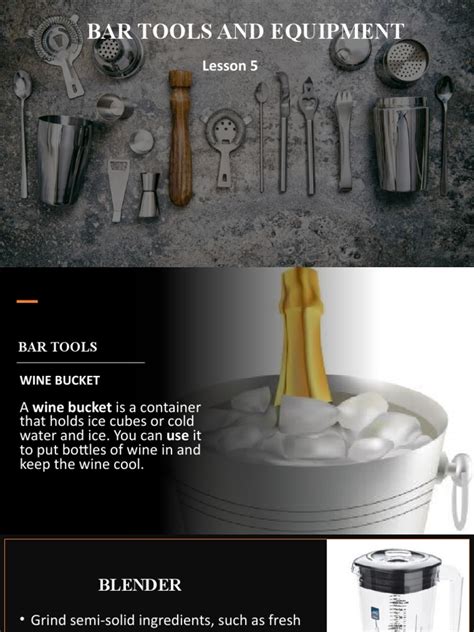 Lesson 5 Bar Tools and Equipment | PDF