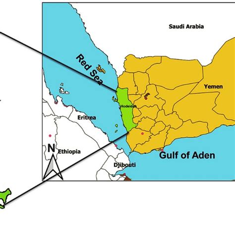 Map of Yemen showing the locations of Hodeidah governorate and Bajil... | Download Scientific ...