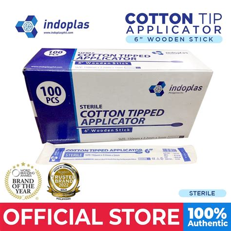 Indoplas Cotton Tip Applicator Stick Sterile - Box of 100 | Shopee Philippines