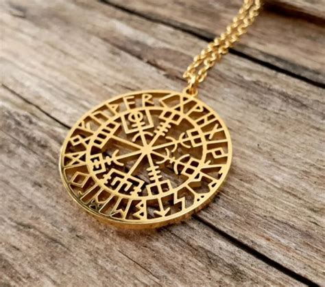 Anh Nger Vegvisir Wikinger Kompass Schmuck Mittelalter Viking Runen K