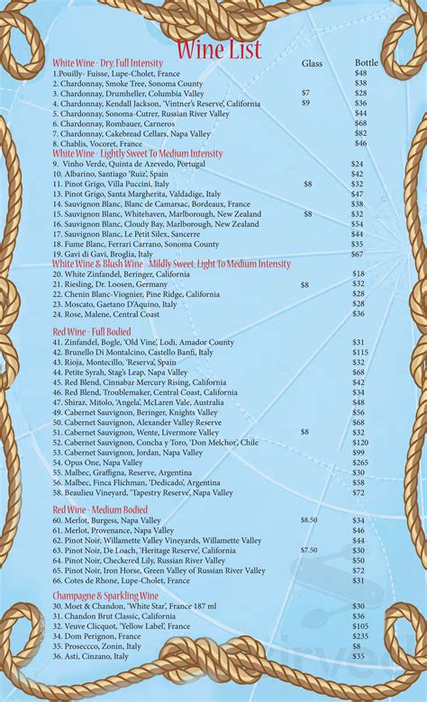 The Fish House menu in Key Largo, Florida, USA