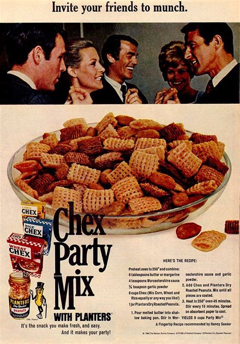 Chex Party Mix 1968 Chex Party Mix Vintage Ads Food Party Mix