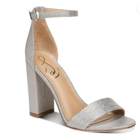 Sam Edelman Shoes Sam Edelman Womens Pewter Metallic Strappy Heels