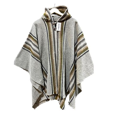 Poncho De Lana Cordillera Gris Nadina Ponchos Y Mantas