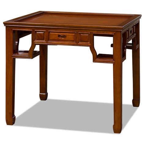 Rosewood Natural Finish Chinese Mahjong Table Four Drawers