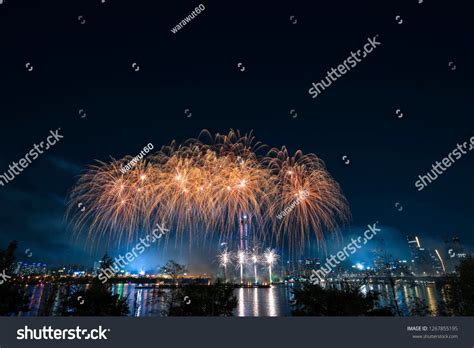 Fireworks 63 Building South Koreainternational Firework Stock Photo ...