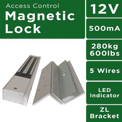 Jual Magnetic Lock Akses Kontrol 280Kg 600Lbs With LED ZL Bracket