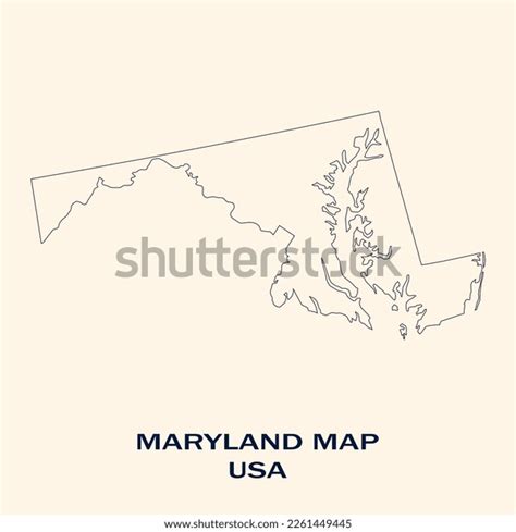 Map Maryland Map Maryland Outline Map Stock Illustration 2261449445 | Shutterstock