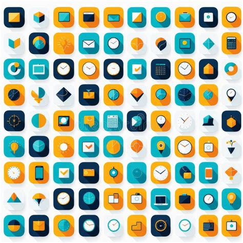 flat design vector icons set stock illustration illustration