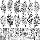 Shegazzi 62 Sheets Wolf Lion Skeleton Temporary Tattoos For Men Women