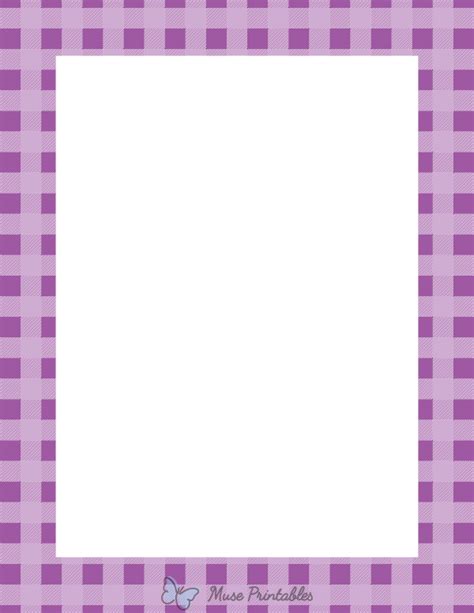 Printable Purple Buffalo Plaid Page Border