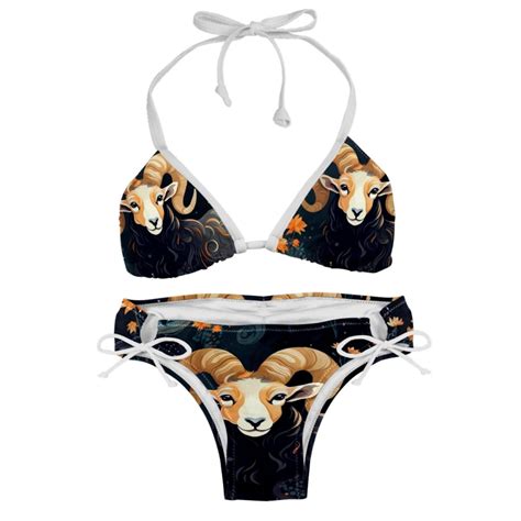 Aries Constellation Women S Swimwear Bikini Set With Detachable Sponge