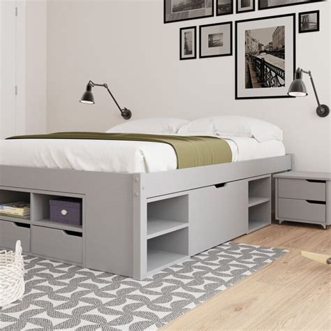 Cama Multifuncional Casal - Cama Casal Multifuncional Madeira Maciça 6 Gavetas Charme | Leroy Merlin